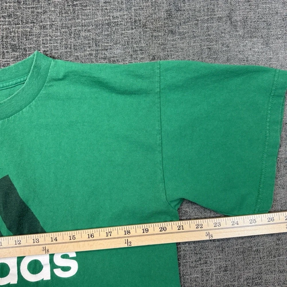 Vintage Adidas Trefoil Shirt Size Medium Green Made In The USA Graphic Logo